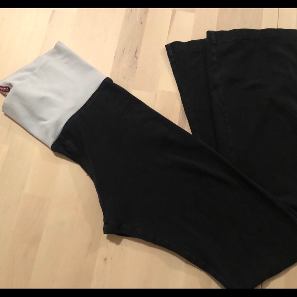 Hard Tail Roll Down Yoga Flare Pants Black